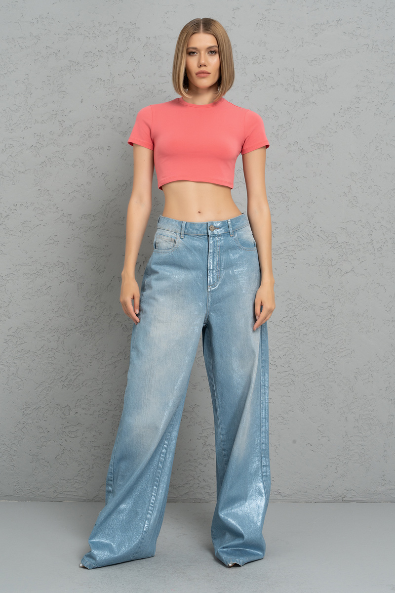 Short Sleeve Mercan Crop Top