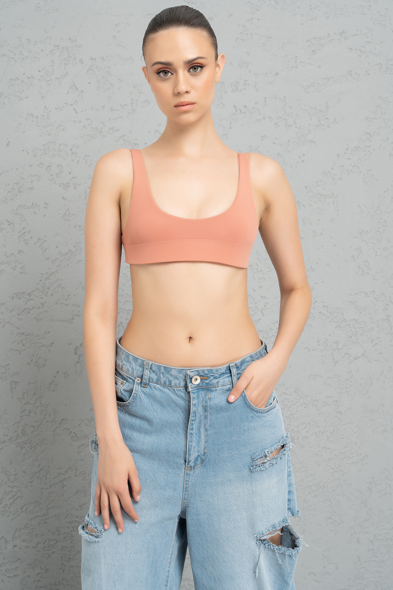 Elastic Band Sports Dark Powder Bra Bustier