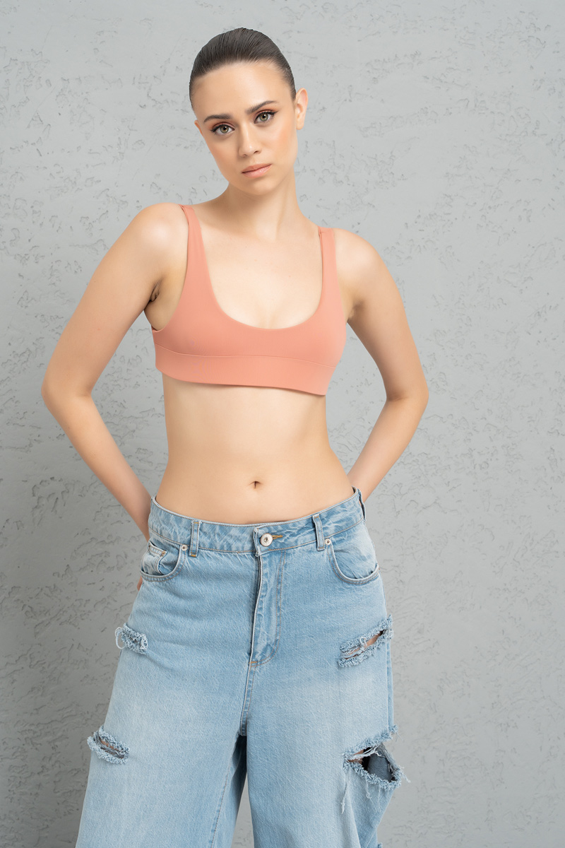 Elastic Band Sports Dark Powder Bra Bustier
