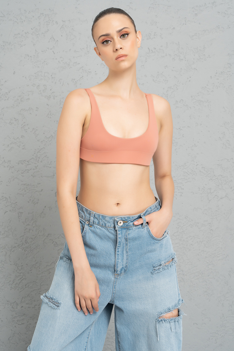 Elastic Band Sports Dark Powder Bra Bustier