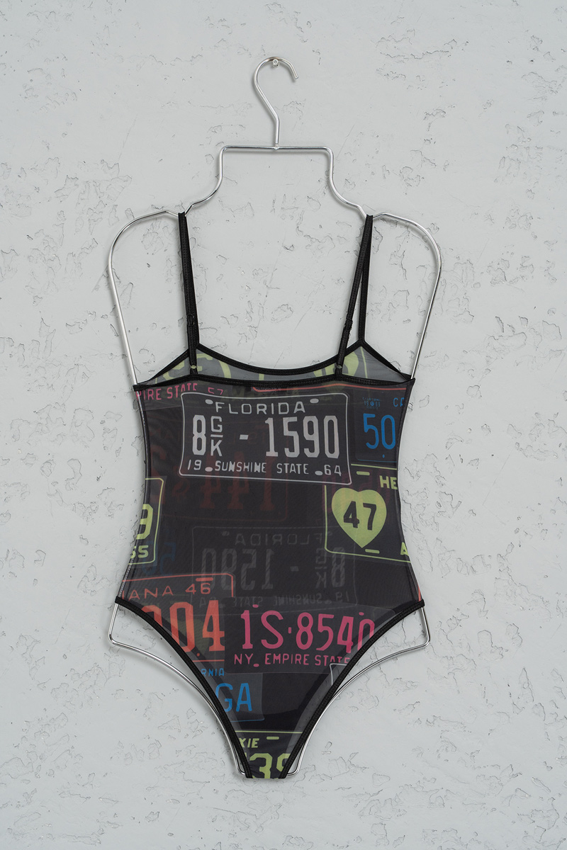 Thin Shoulder Strap BLACK & MIX printed Bodysuit