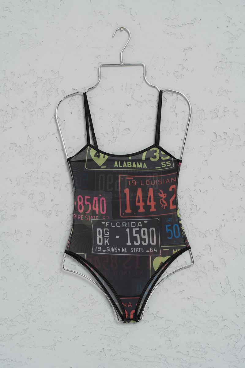 Thin Shoulder Strap BLACK & MIX printed Bodysuit