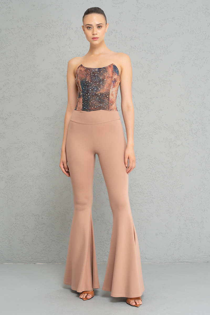 Karamel İspanyol Paça Pantolon