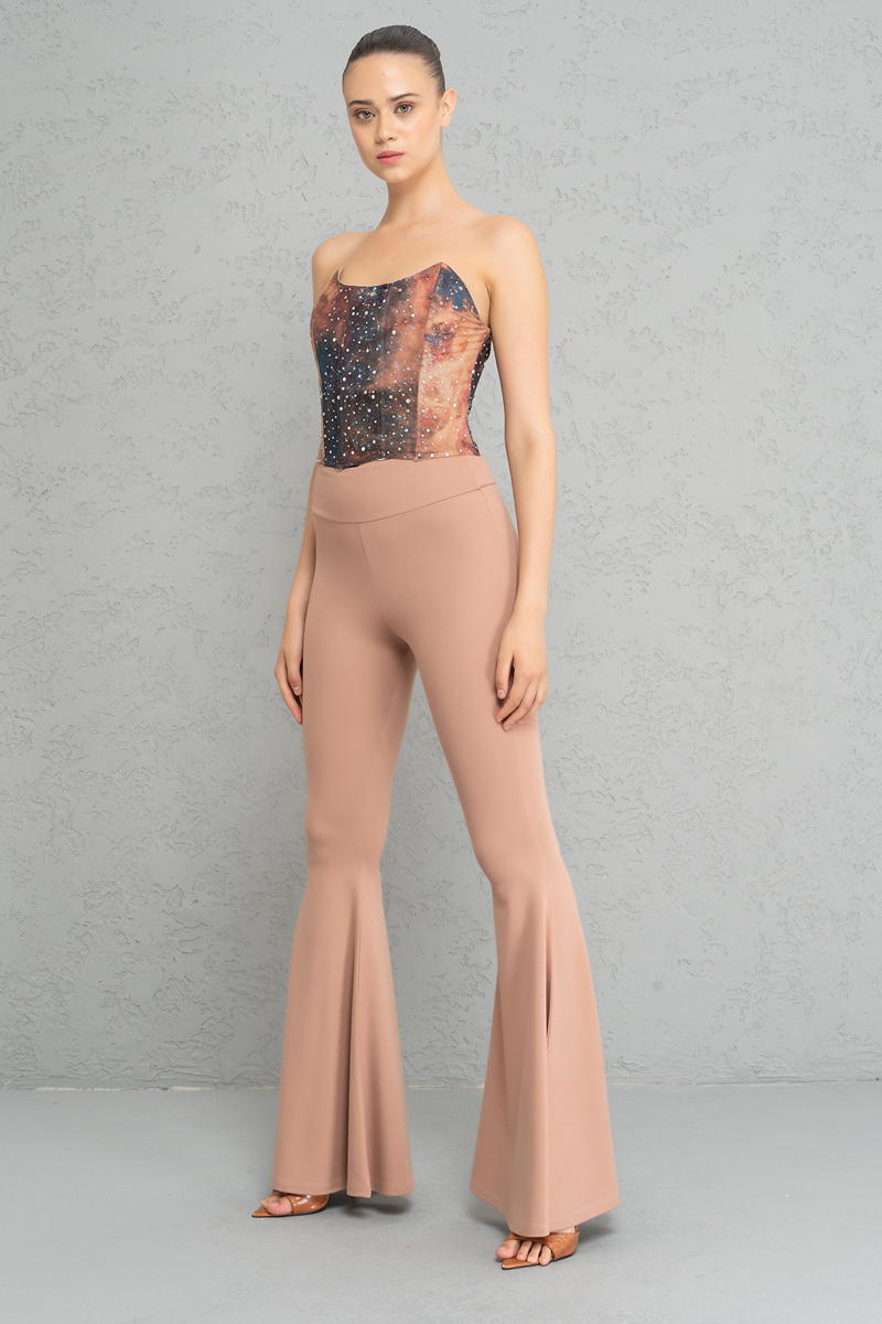 Karamel İspanyol Paça Pantolon