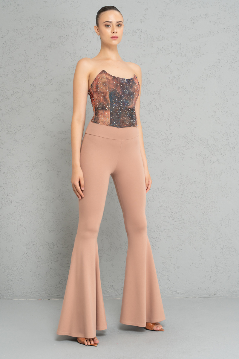 Karamel İspanyol Paça Pantolon