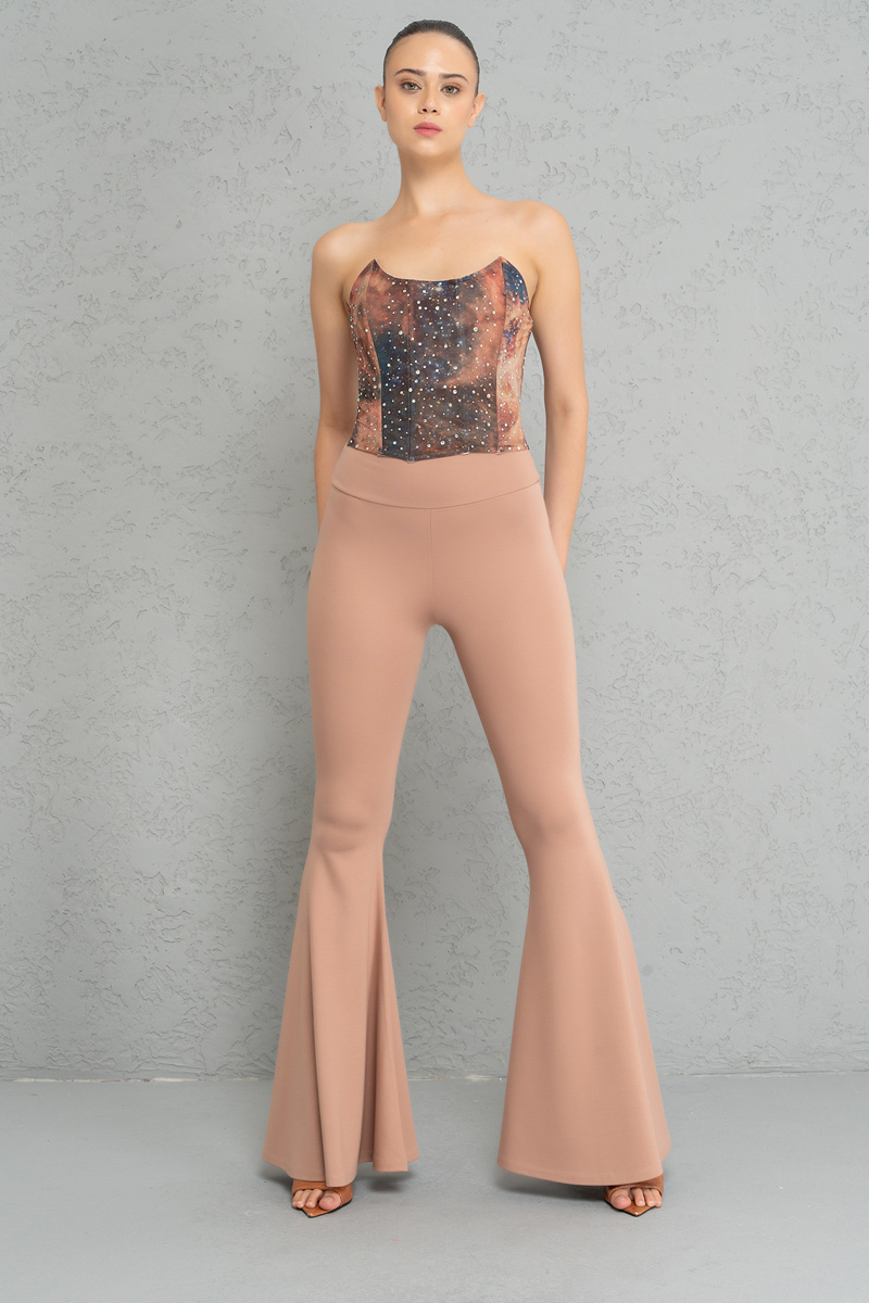 Karamel İspanyol Paça Pantolon