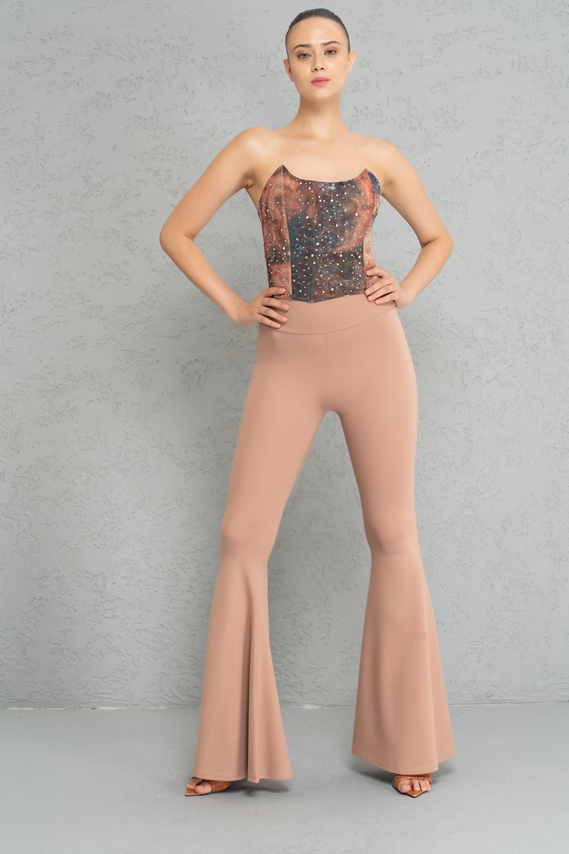 Karamel İspanyol Paça Pantolon