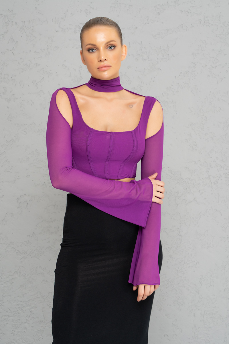 Magenta Mini Tül Büstiyer