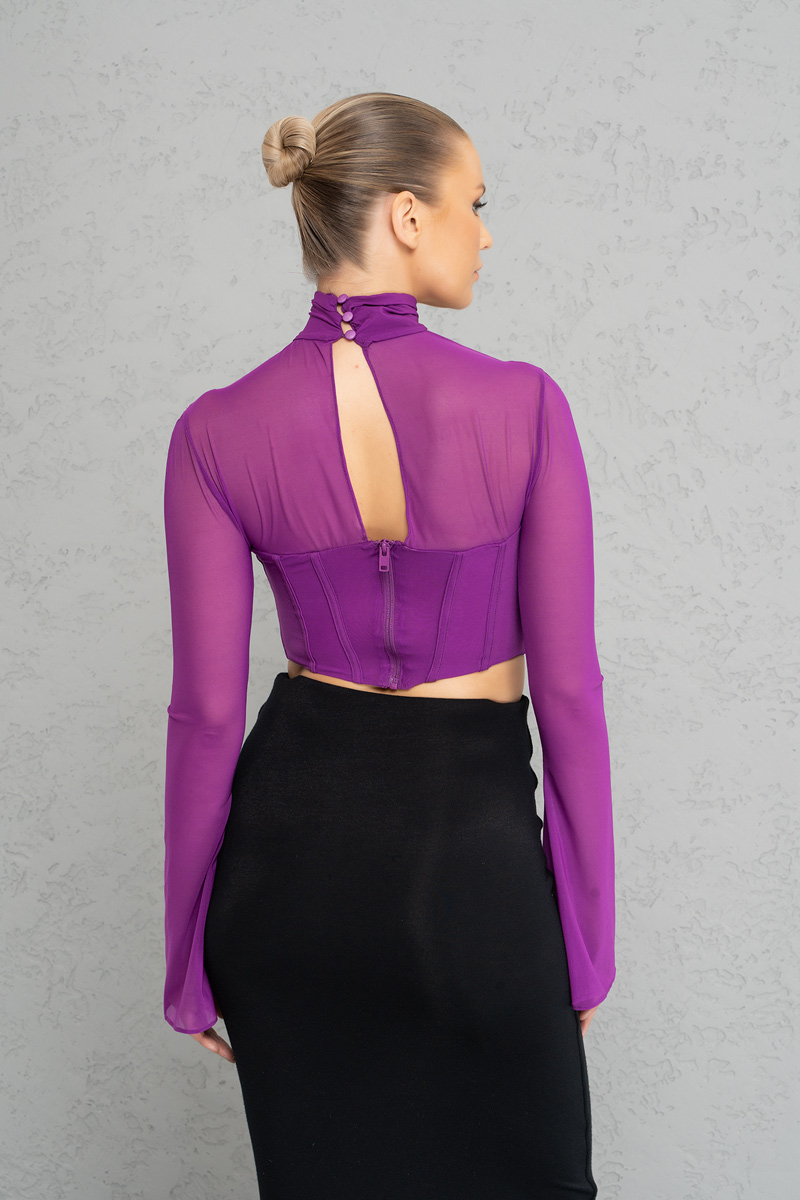 Magenta Mini Tül Büstiyer