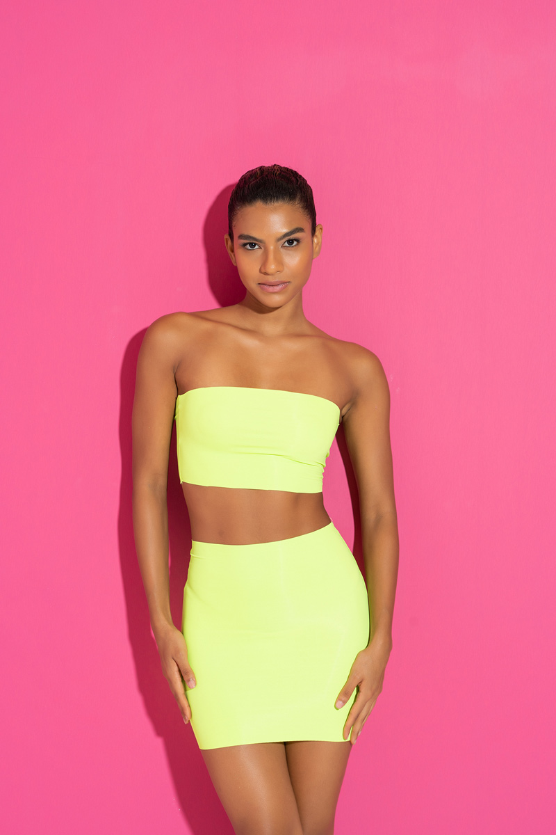 Stretchy Bodycon Mini Neon Green Skirt
