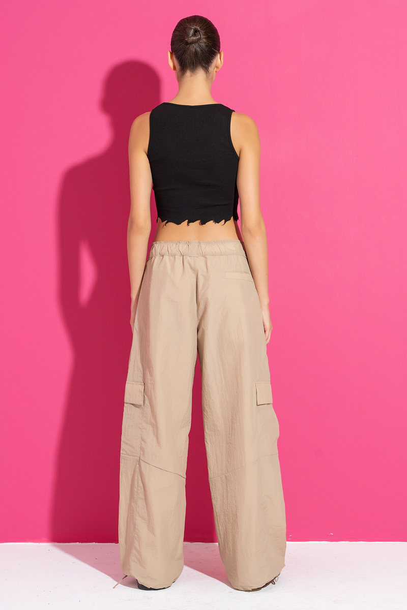 Beige Kargo Pantolon
