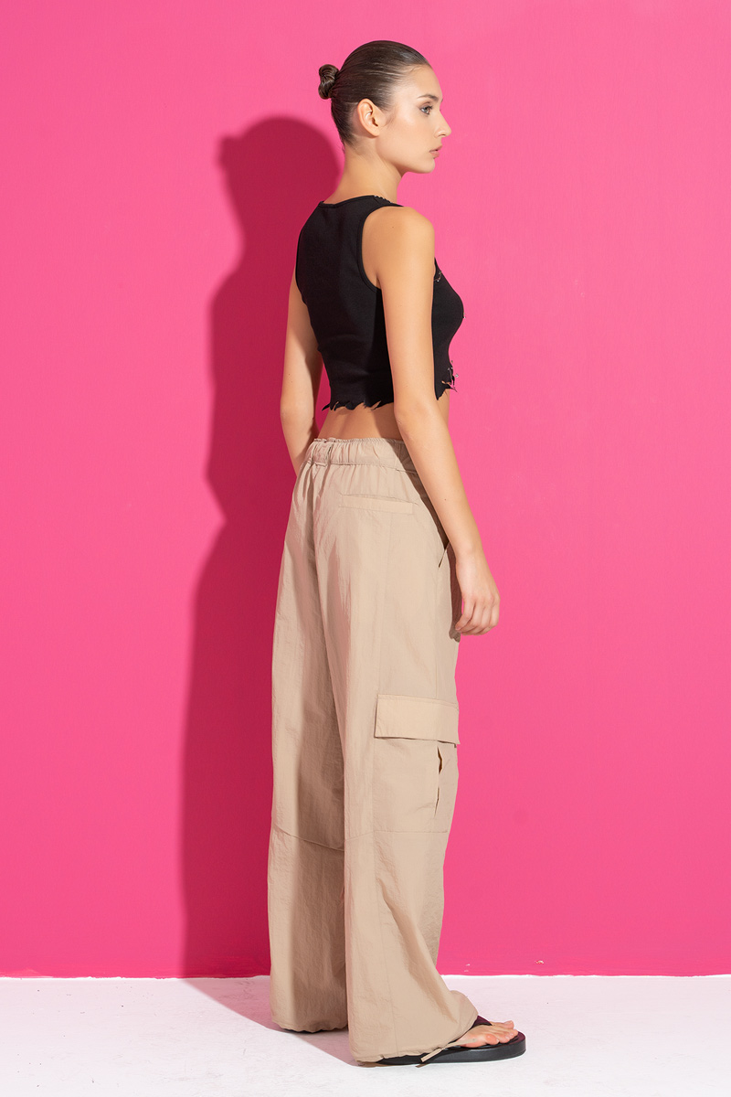 Beige Kargo Pantolon