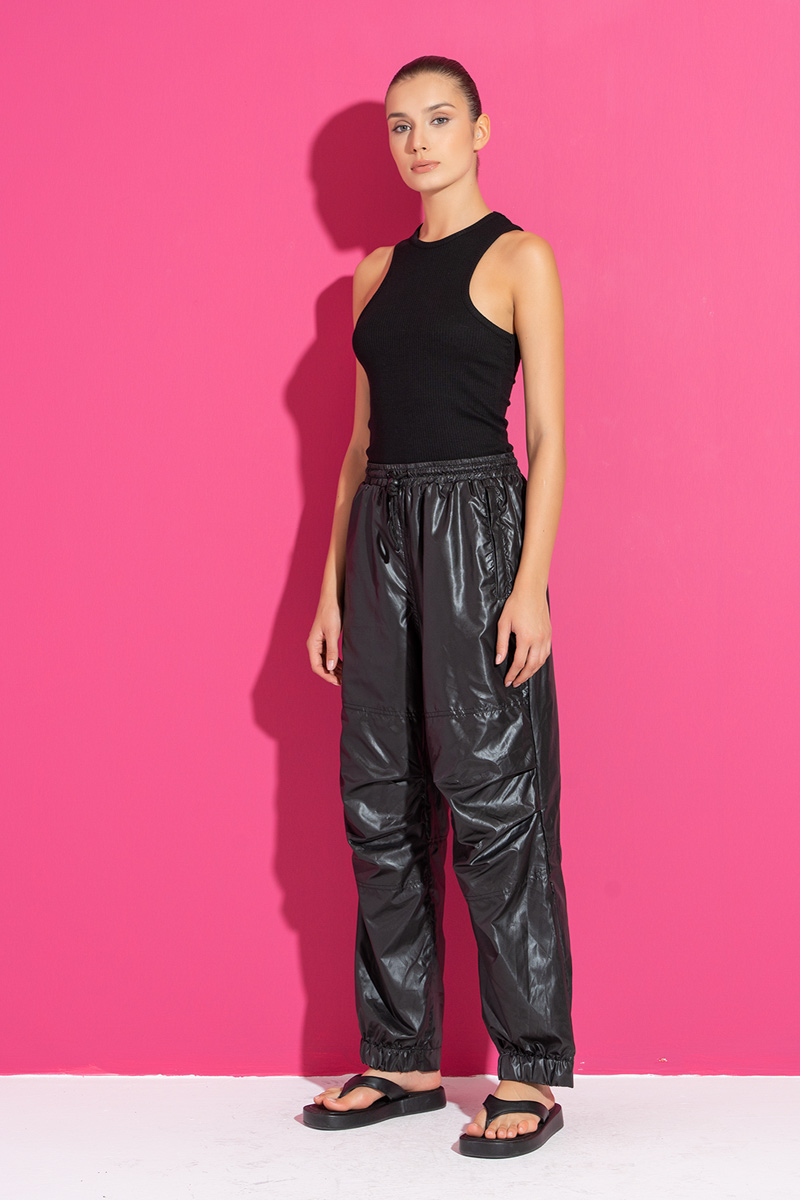 Siyah Cepli Yağmurluk Eşofman Altı