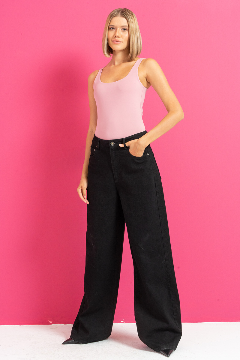 Round Neck Sleeveless Light Rose Tank Top