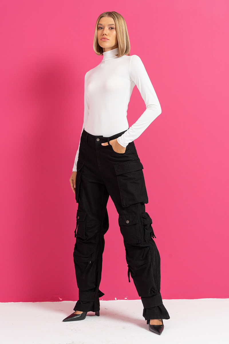Offwhite Long Sleeve Mock Neck Top