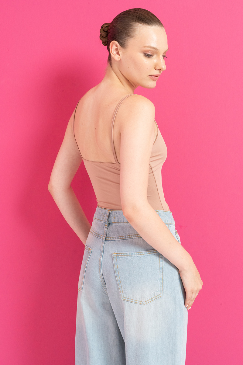 Caramel Deep V-Neck Cami