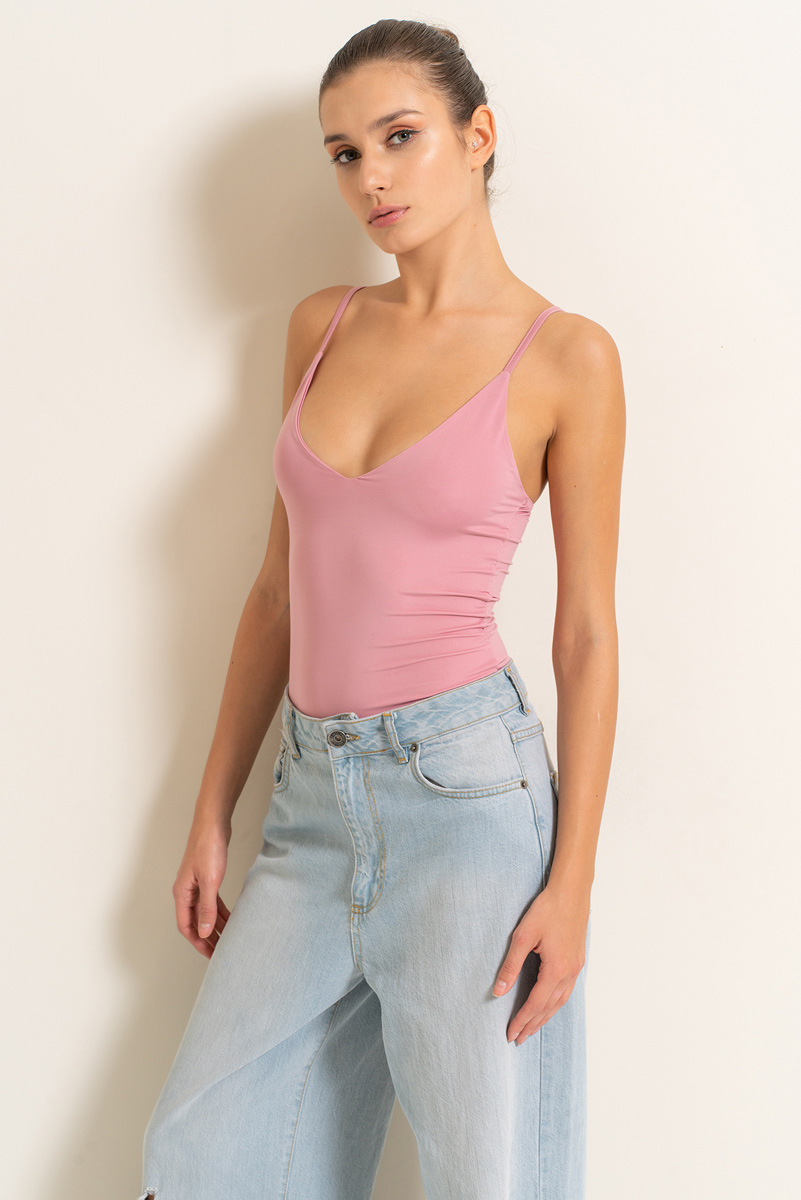 Light Rose Deep V-Neck Cami