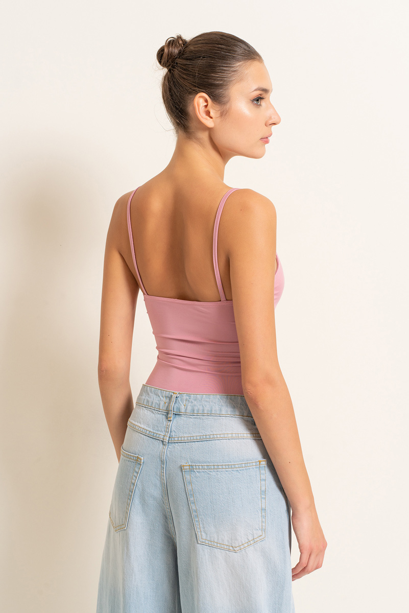 Light Rose Deep V-Neck Cami