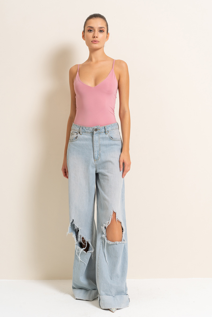 Light Rose Deep V-Neck Cami
