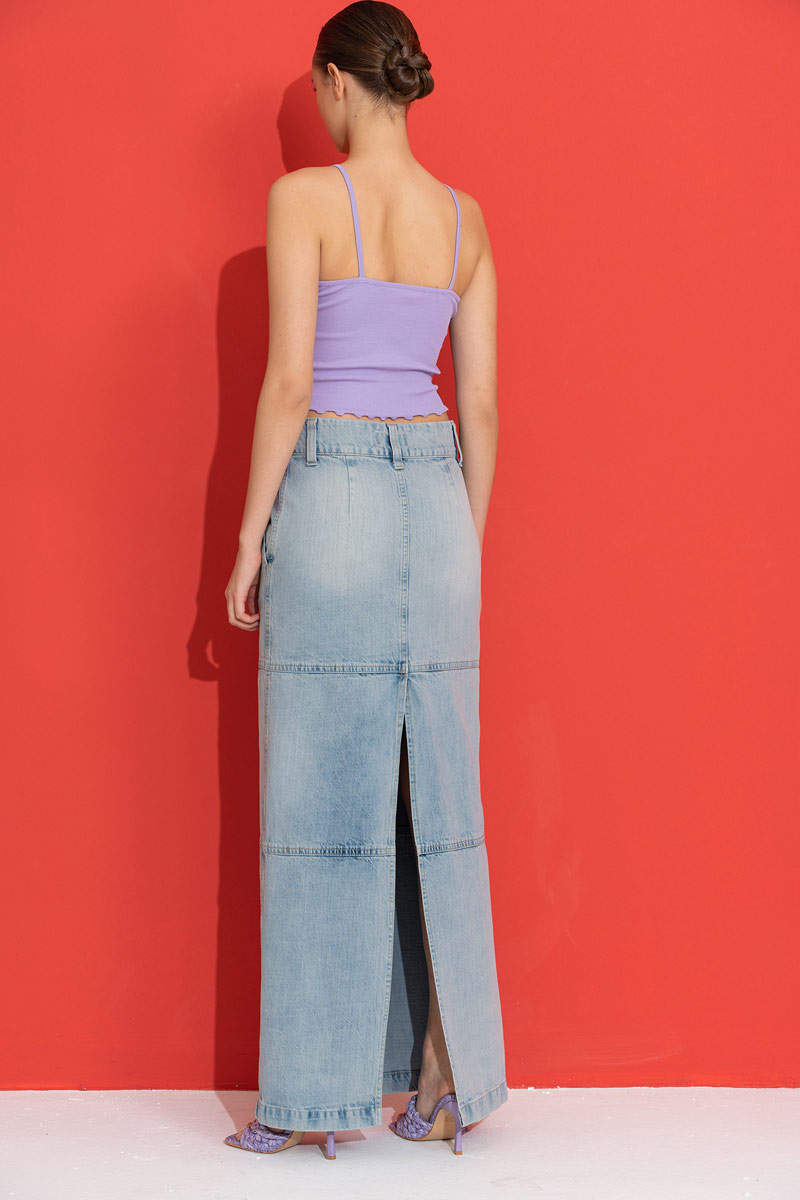 New Lilac Ruffle-Trim Crop Cami