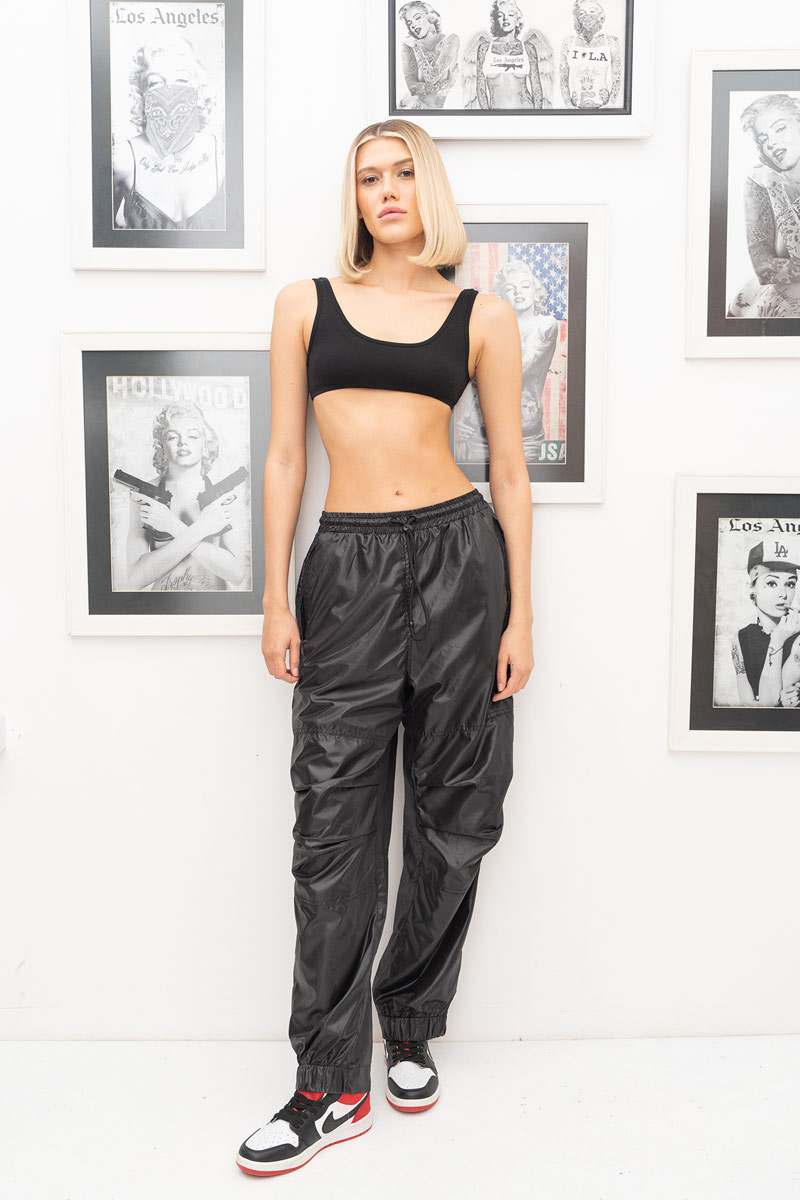 Siyah Cepli Yağmurluk Eşofman Altı