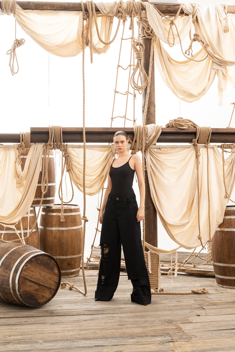 Spaghetti Straps Black Tank Top