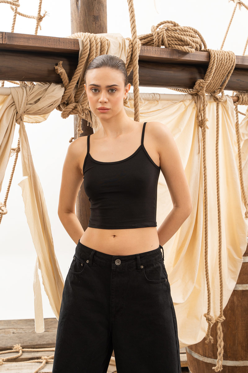 Black Cropped Cami
