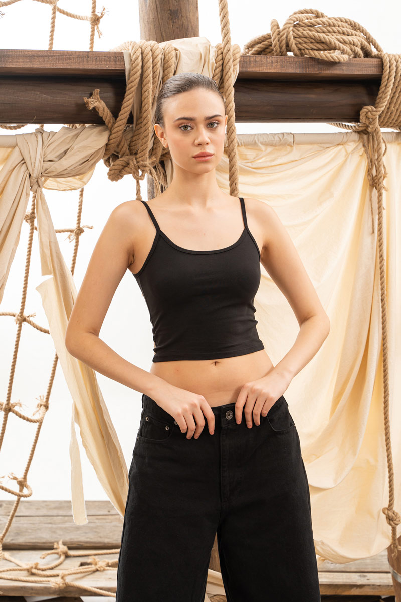 Black Cropped Cami