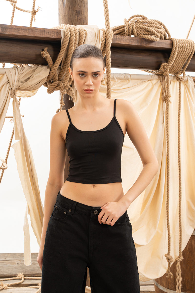 Black Cropped Cami