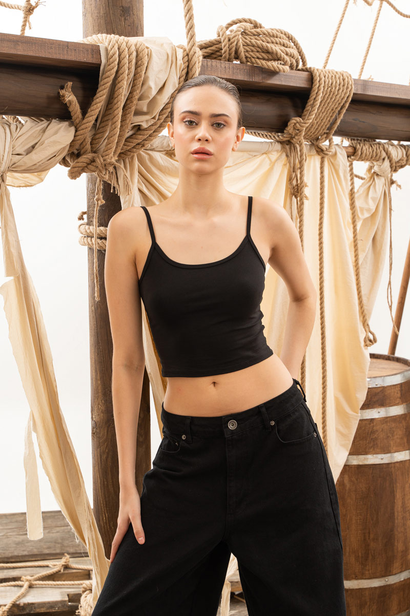 Black Cropped Cami