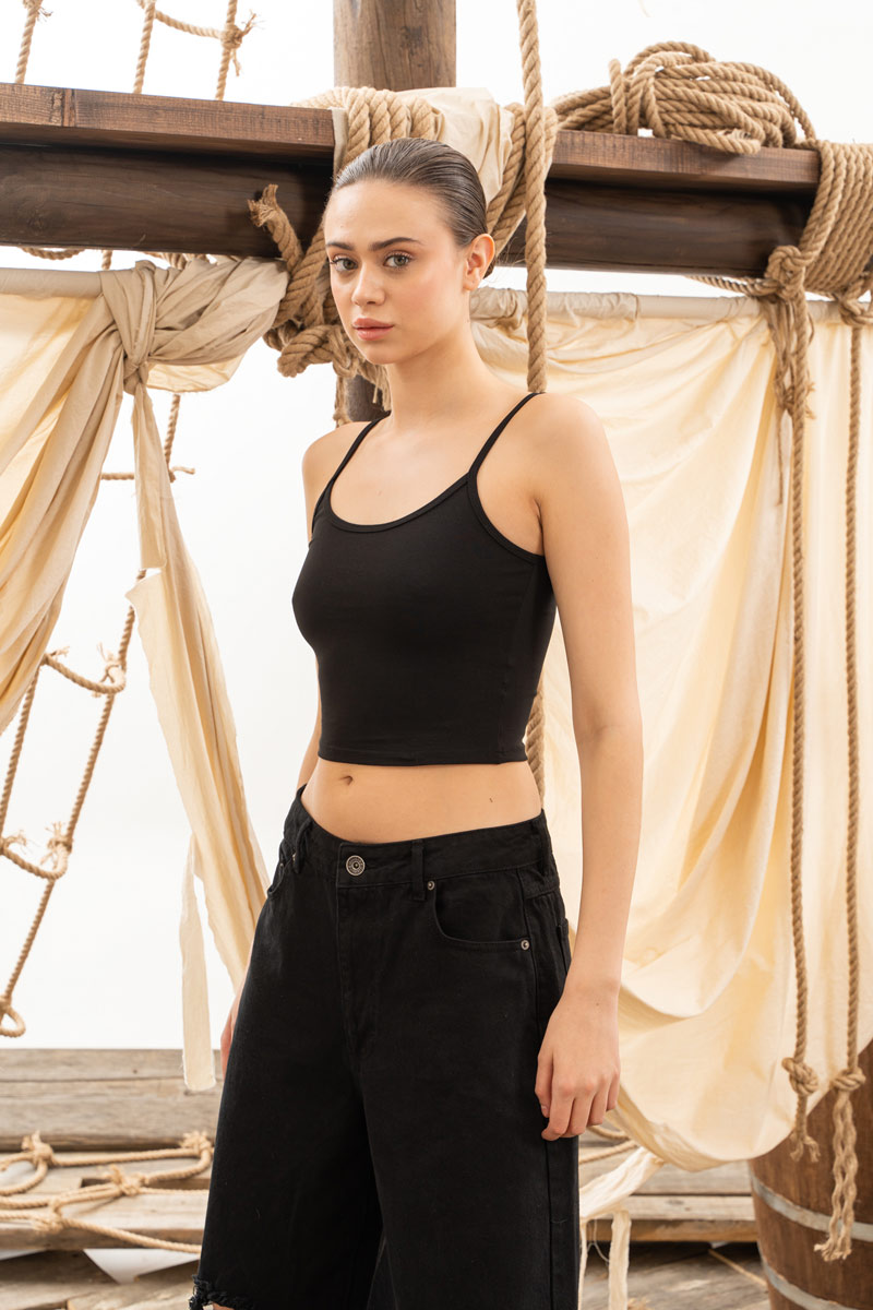 Black Cropped Cami