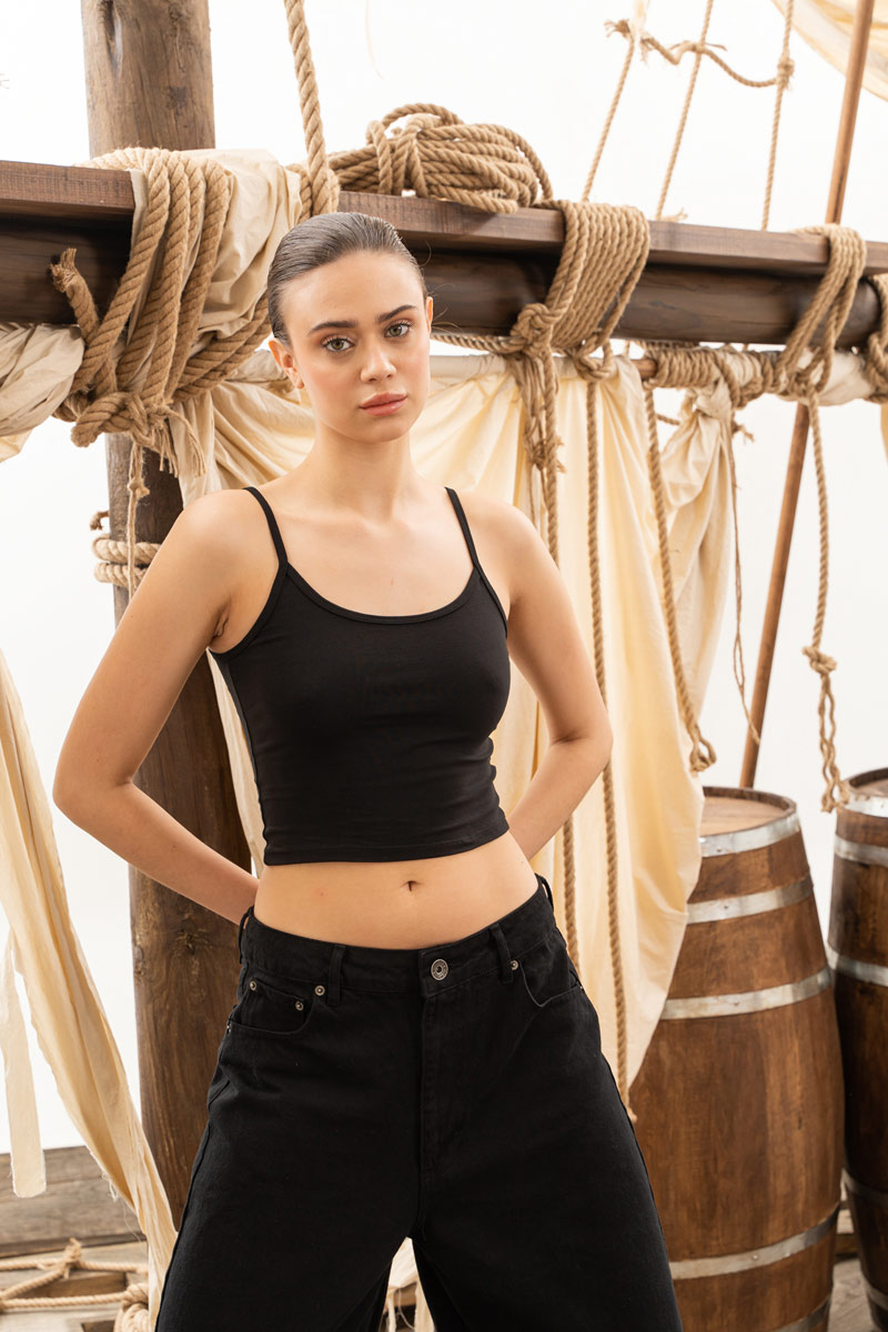 Black Cropped Cami