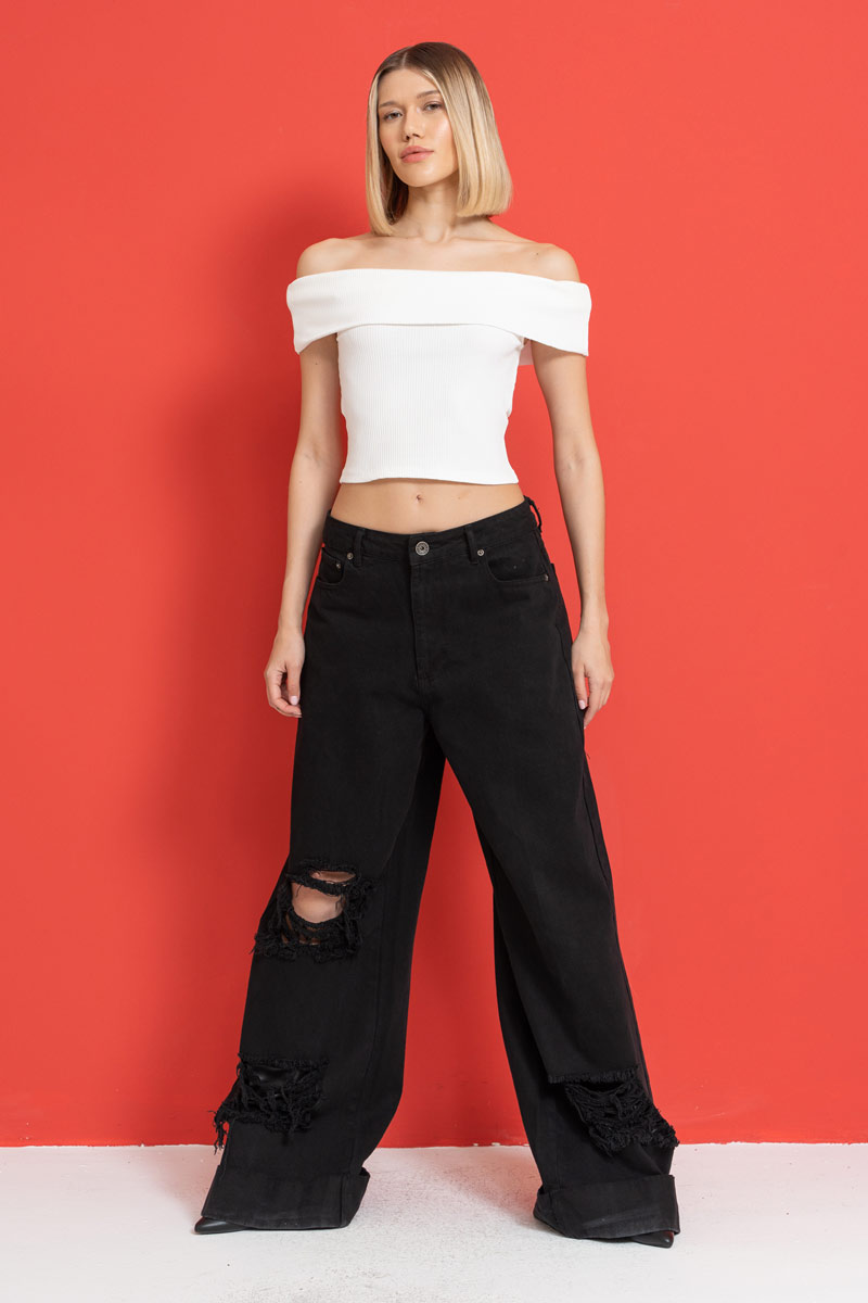 Off white Madonna Yaka Crop Top