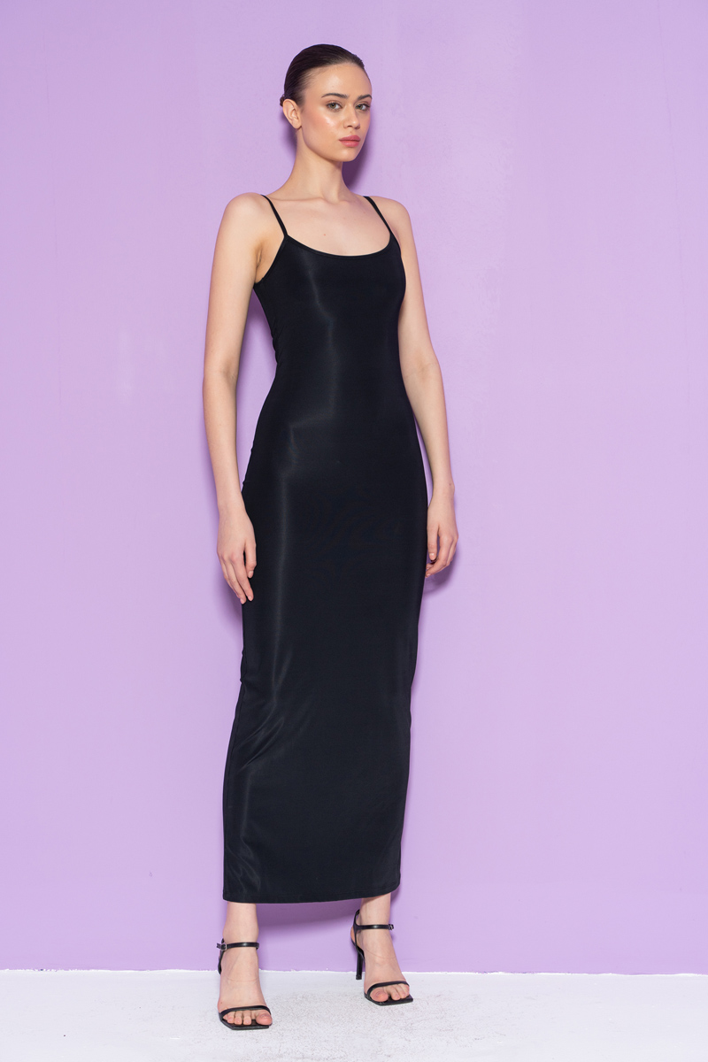 Black Bodycon Cami Maxi Dress