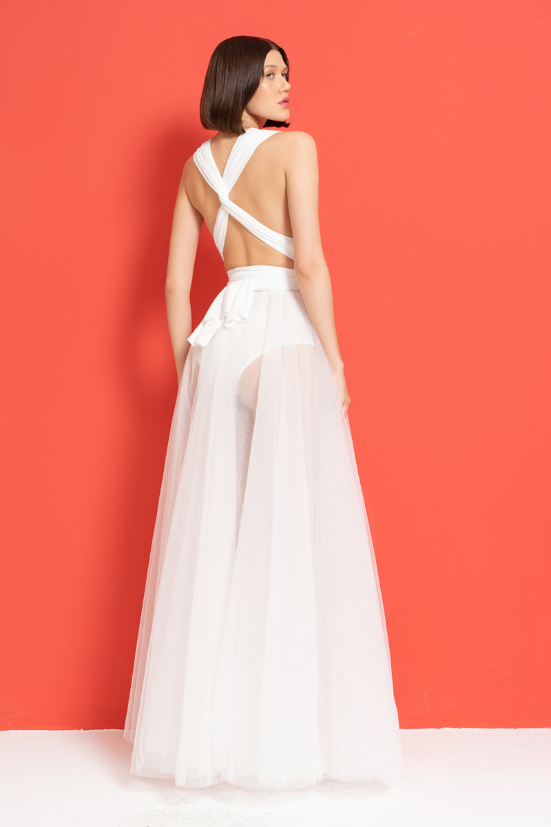 Off white Farklı Bağlamalı Bodysuit