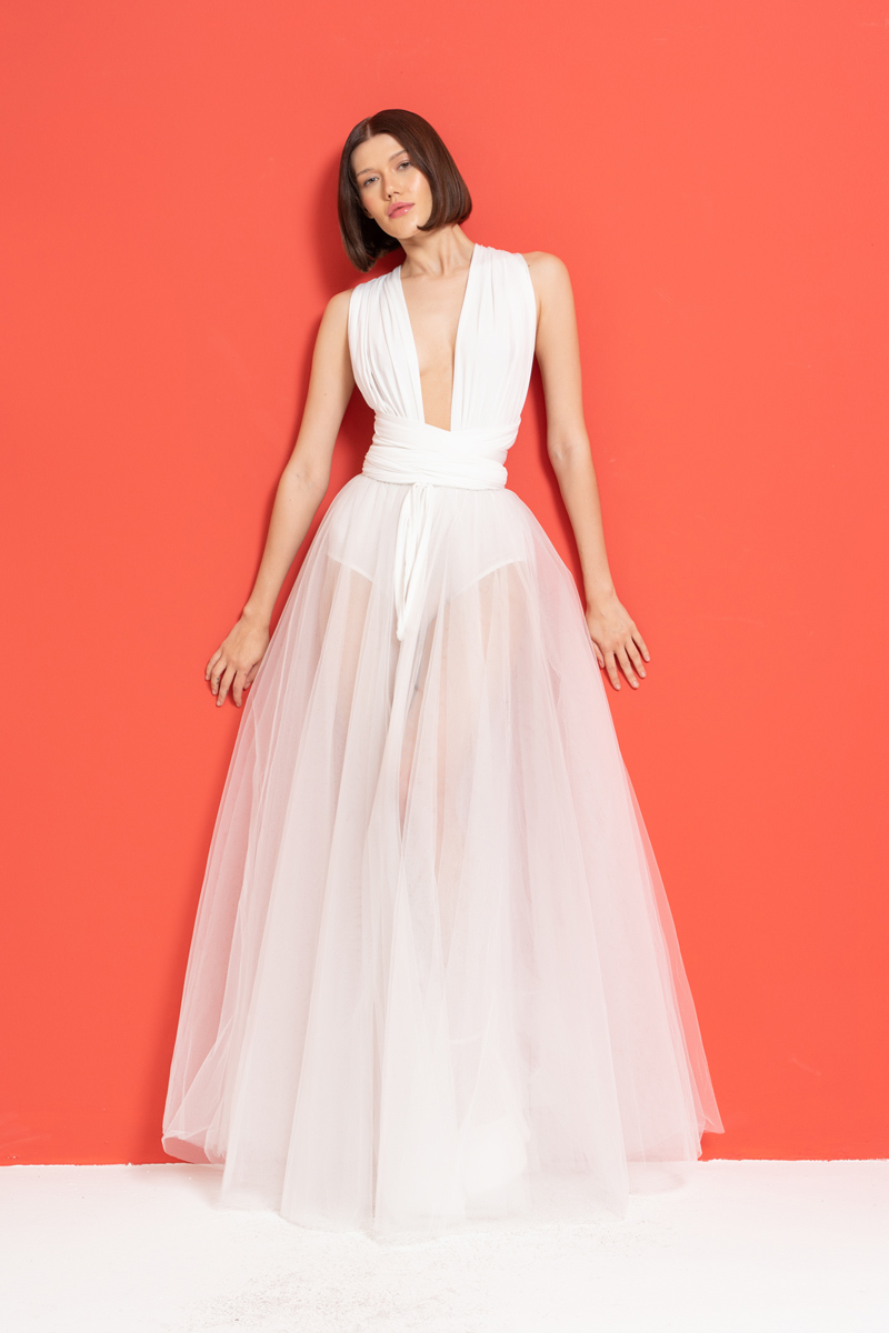 Off white Farklı Bağlamalı Bodysuit