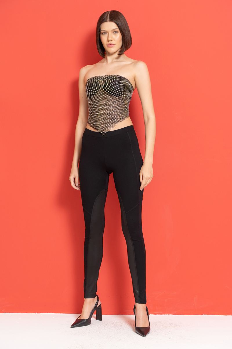 Sheer Black Waistband Leggings