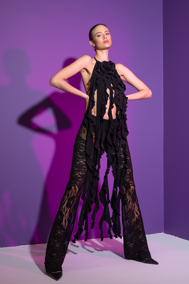 Siyah Dantel Pantolon