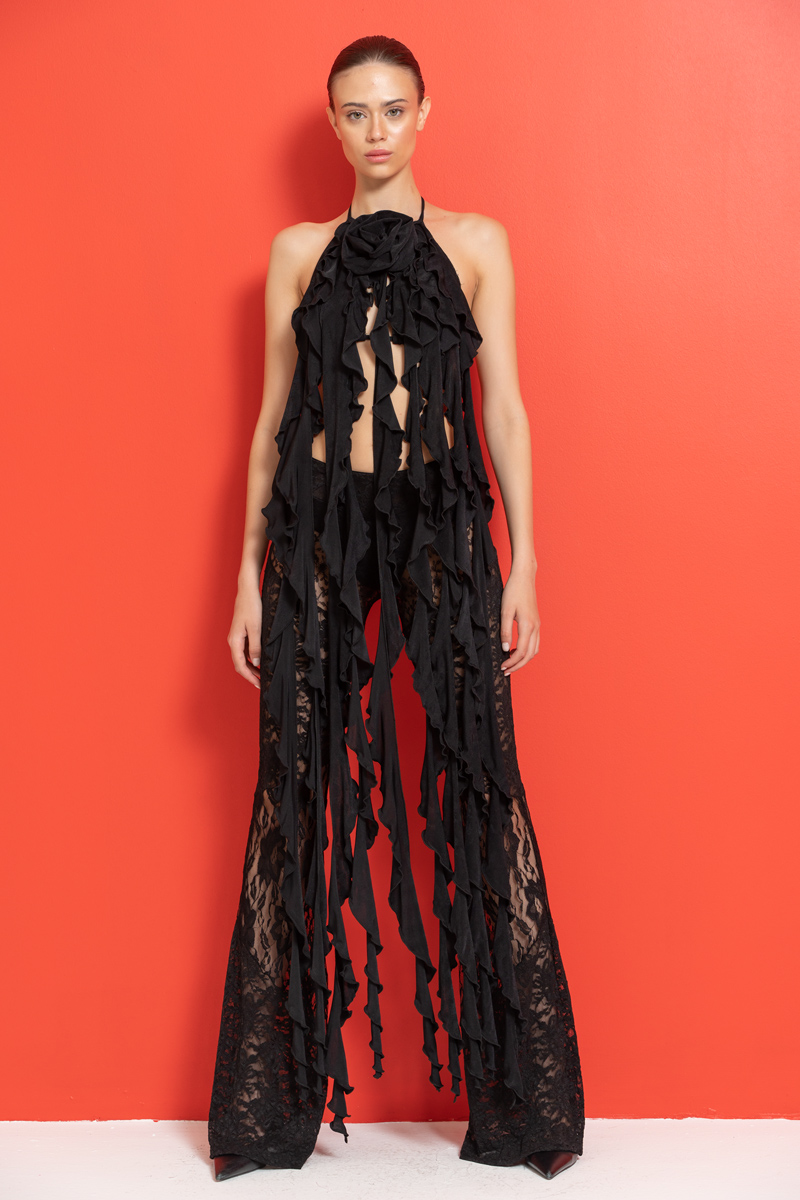 Siyah Dantel Pantolon