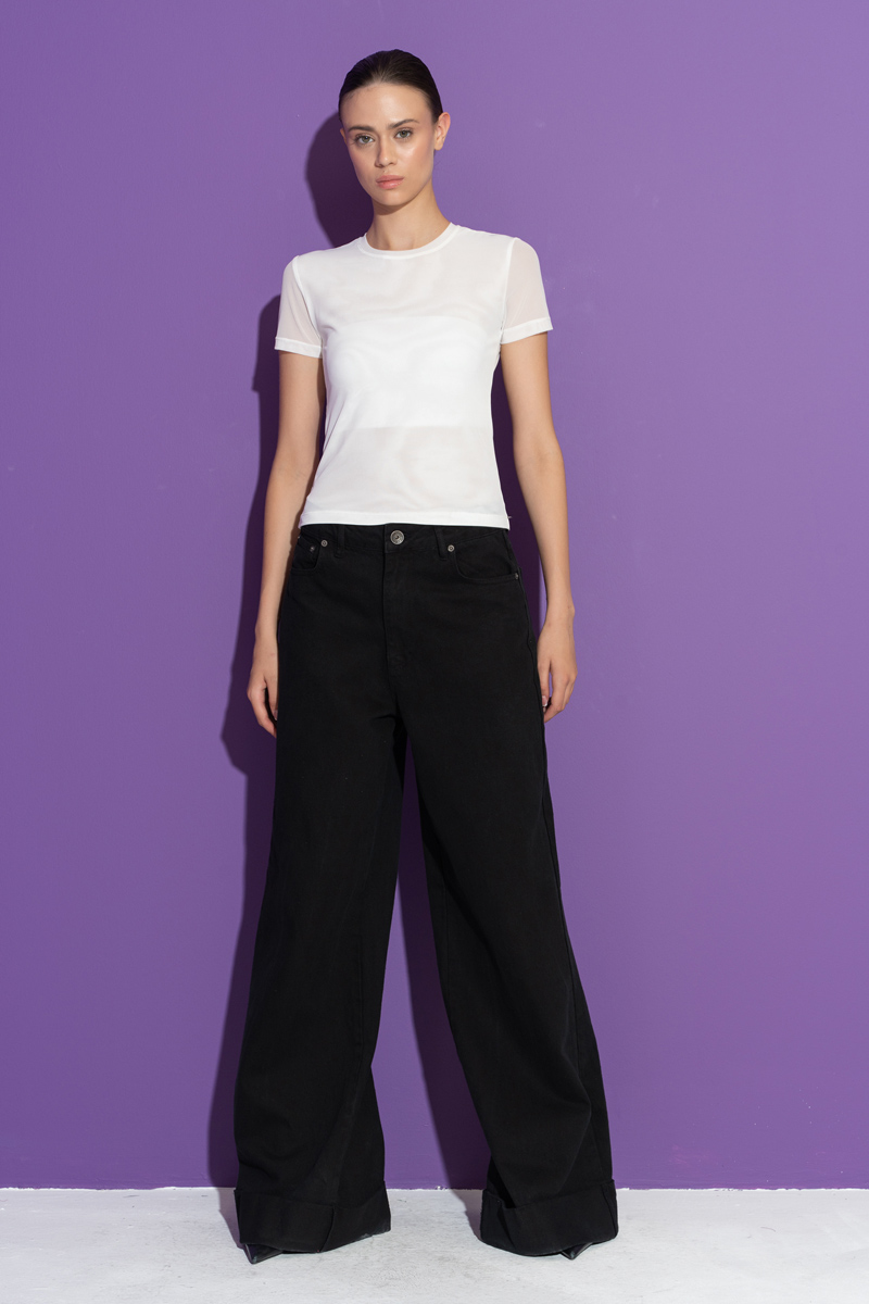 Offwhite Crew Neck Short Sleeve Top