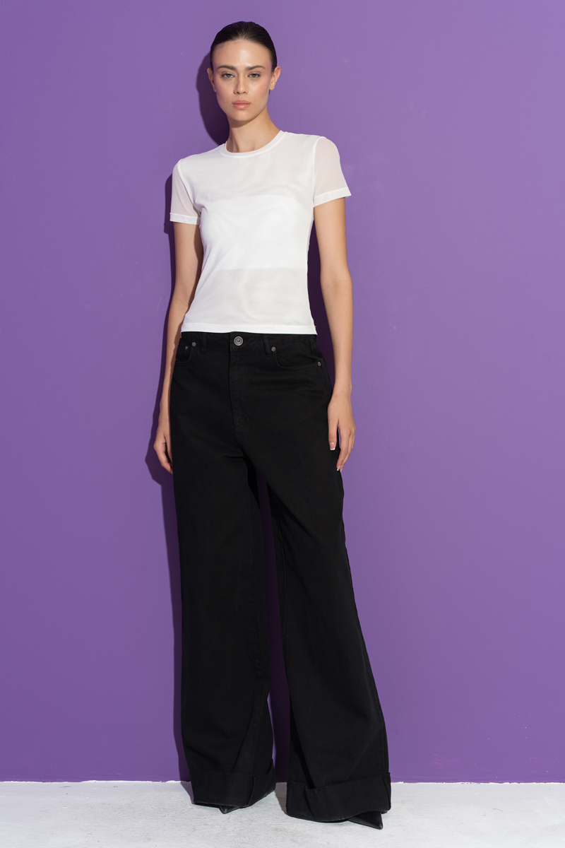 Offwhite Crew Neck Short Sleeve Top