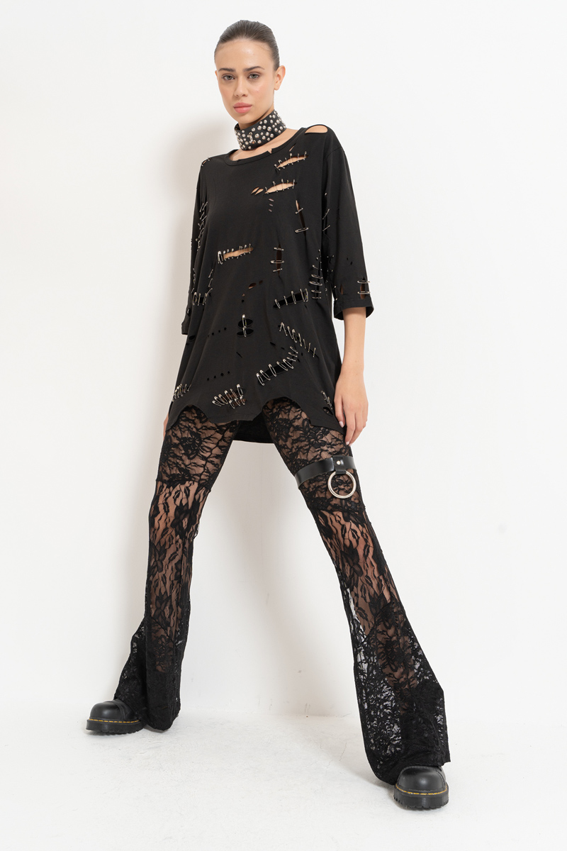 Siyah Dantel Pantolon