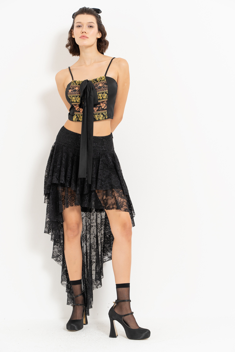 Siyah Askılı Saten Büstiyer