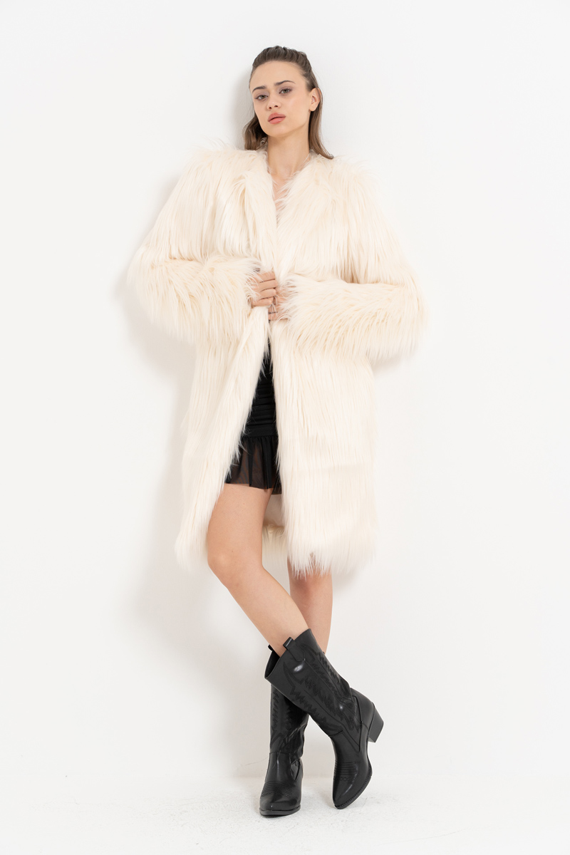 Off white Plush Ceket