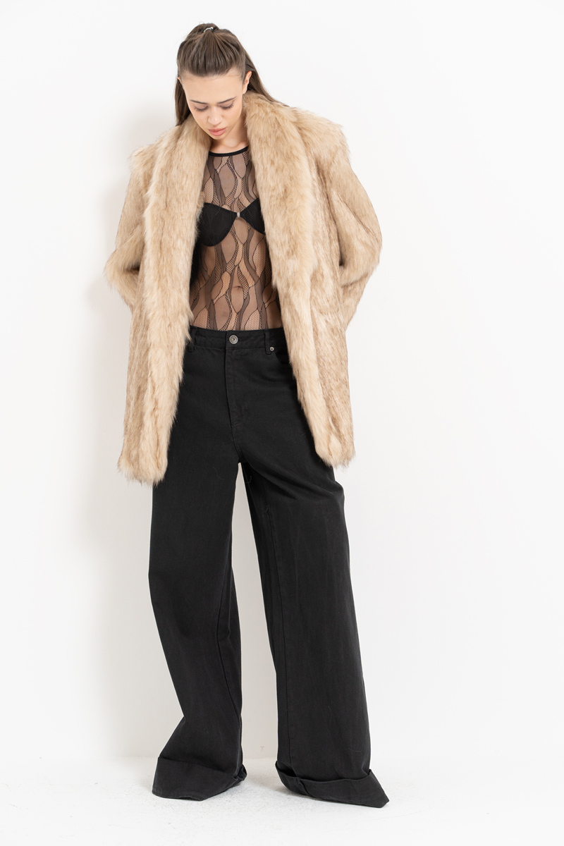 Siyah Çıt Çıtlı Transparan File Bodysuit