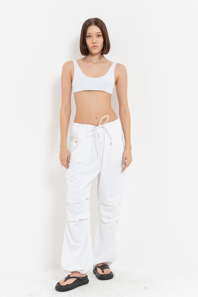 Elastic Band Sports White Bra Bustier