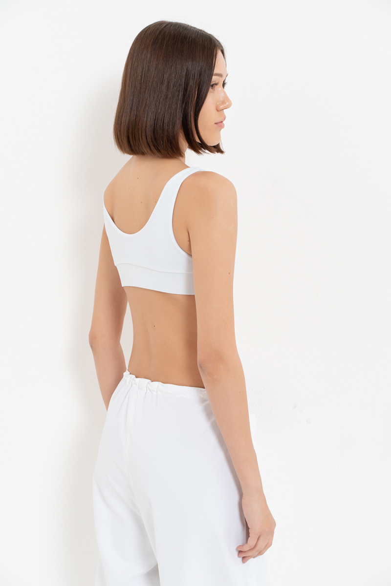 Elastic Band Sports White Bra Bustier