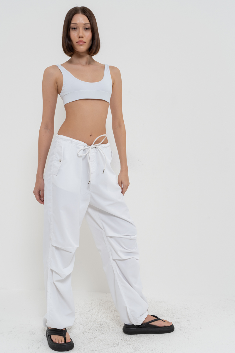 Elastic Band Sports White Bra Bustier