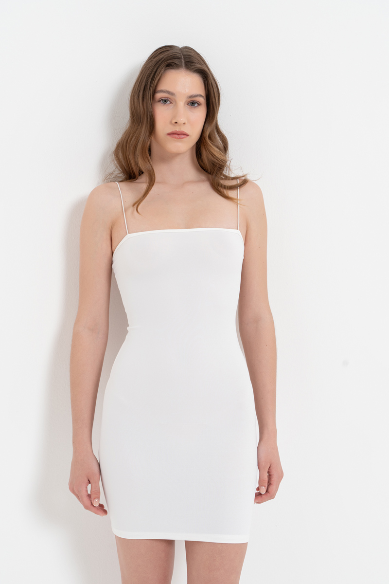 Strappy Bodycon Mini Offwhite Dress