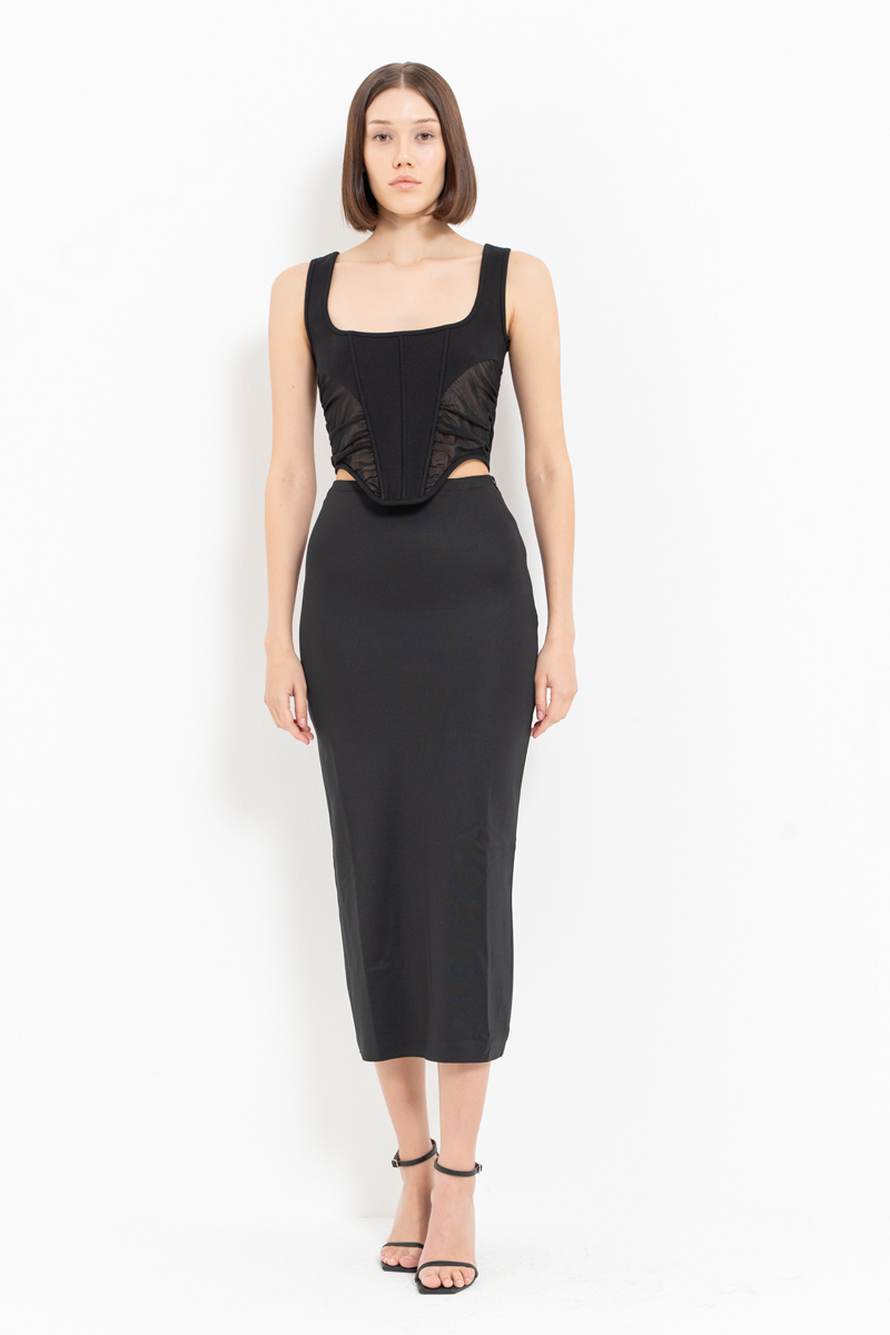 Siyah Askılı Balenli Büstiyer